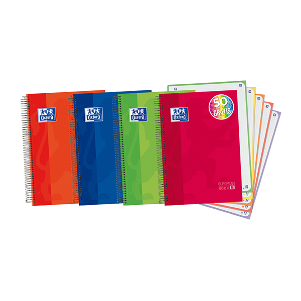 Cuaderno A4+ europ. Horiz. 5 Oxford. Pizarra y Scribzee
