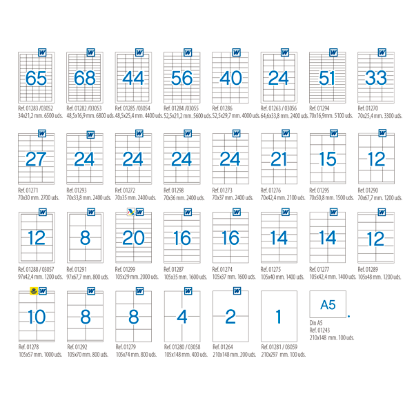 Etiqueta autoadhesiva Apli 500 A4