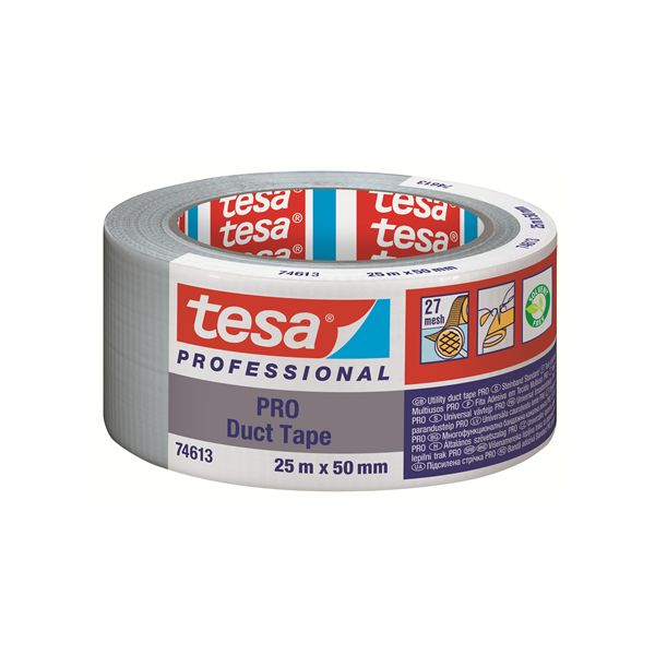 Cinta americana tesa Pro Gris 25 m x 50 mm