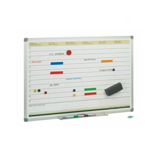 Pizarra planificación metálica 60x90 cm semanal