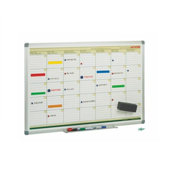 Pizarra planificación metálica 60x90 cm mensual