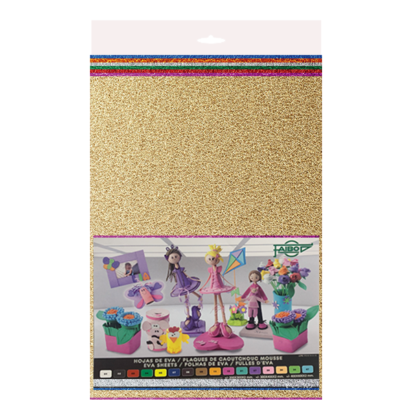 Plancha Eva metalizada 40x60 cm surtido 5 u.