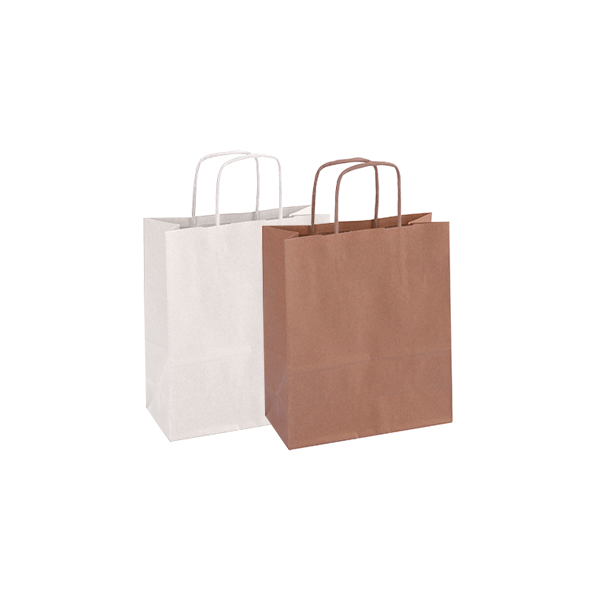 Bolsa papel kraft blanca 18x8x21 cm. 50 -