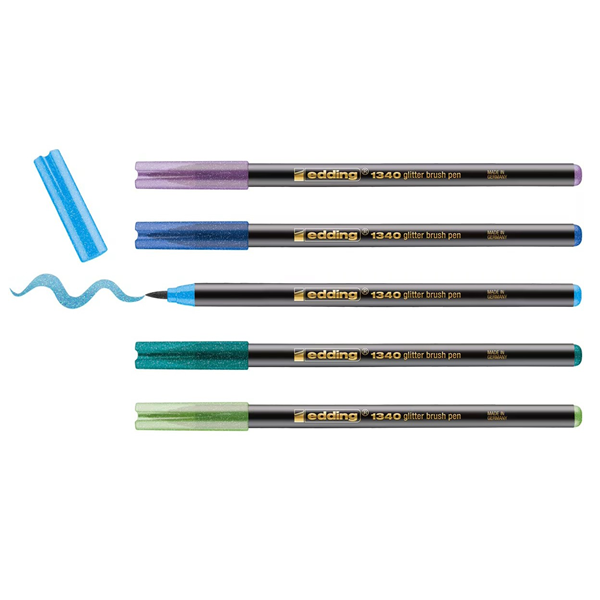 Estuche 15 + 6 gratis edding 1200 y 1340 glitter