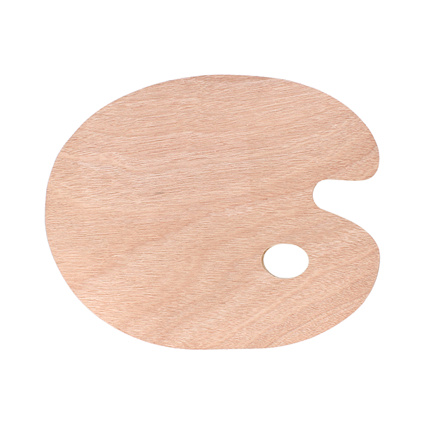 Paleta oval madera 25x30 cm.