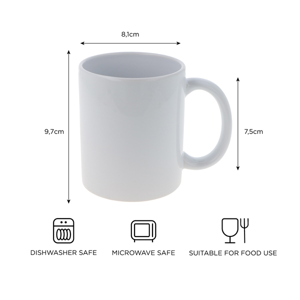Taza cerámica blanca decoración 325 ml