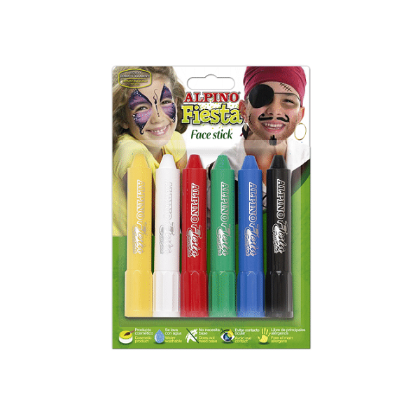 Maquillaje face stick Alpino. Blíster 6 u. surt.