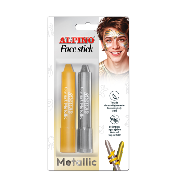 Maquillaje face stick oro y plata
