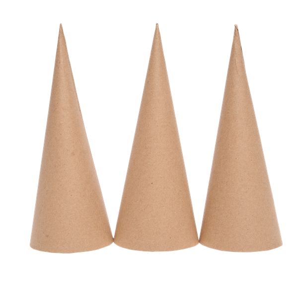 Conos de papel maché de 20 cm. Pack de 20 u.