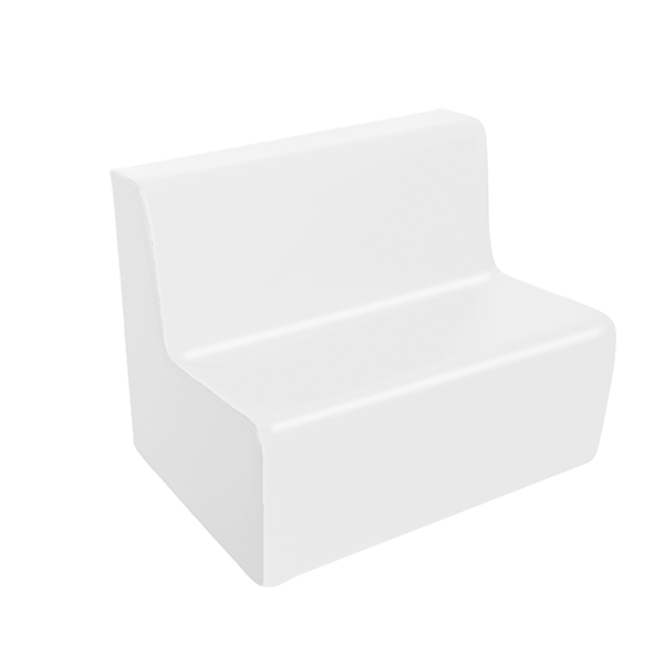 Asiento doble 64x45x50 cm. alt. 25 cm. Blanco