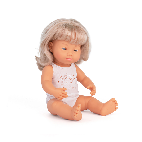Muñeca europea 38 cm síndrome down