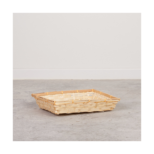 Bandeja rectangular bambú 50x34x12 cm