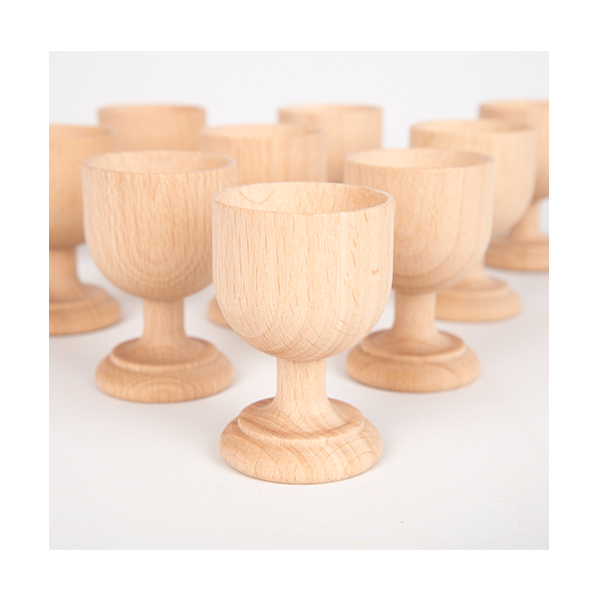 Conjunto 10 copas madera 70 mm.