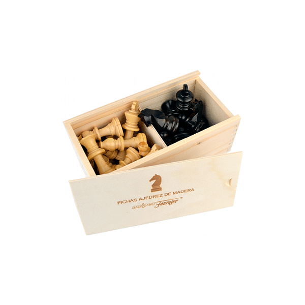 Fichas ajedrez madera N° 4 caja madera