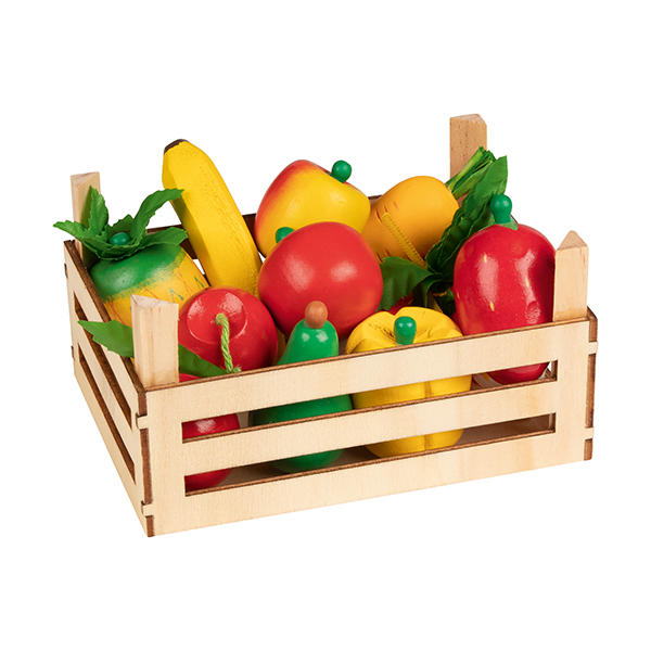 Frutas y verduras caja madera