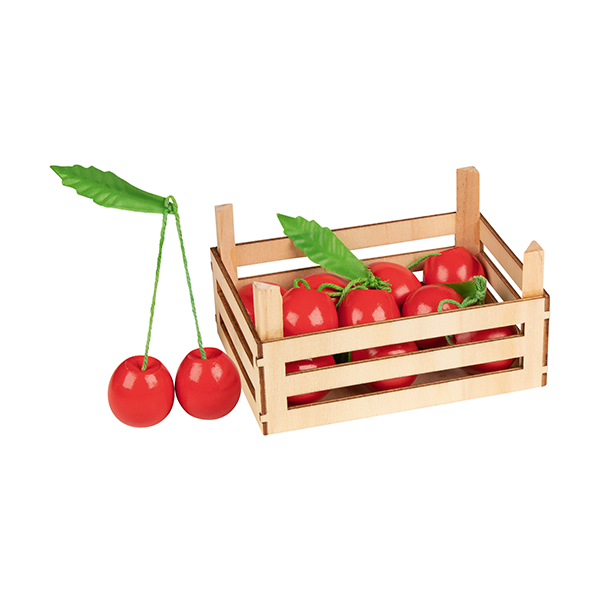 Cerezas en caja madera
