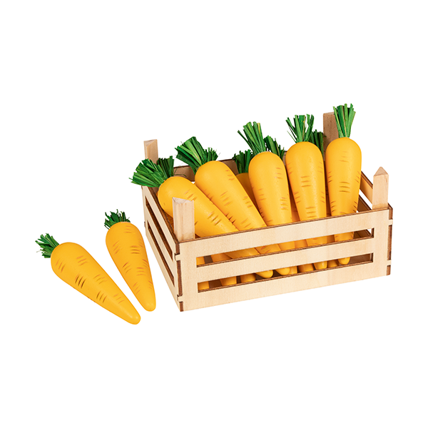 Zanahorias en caja madera