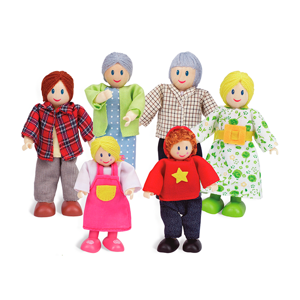 Familia caucásica para casa muñecas