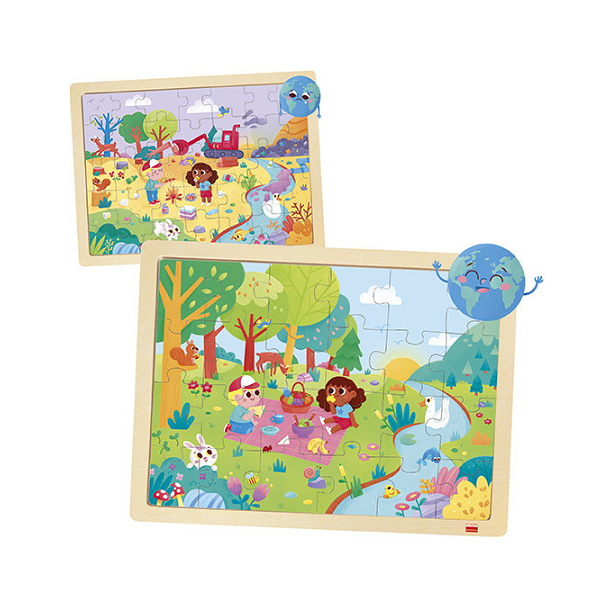 Eco-puzzle salvemos el planeta. Set 4 u.