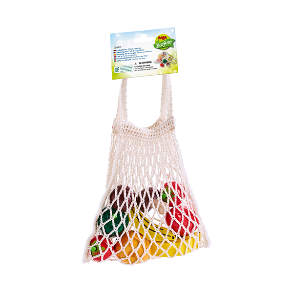 Redecilla compra con frutas y verduras