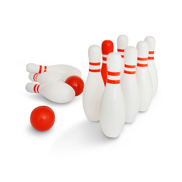 Bolos rojos y blancos 18 cm 10 u.