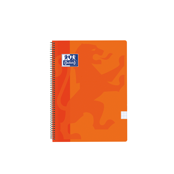 Cuaderno Oxford tapa plást. fº 80 h. 90 g. 4x4 Naranja
