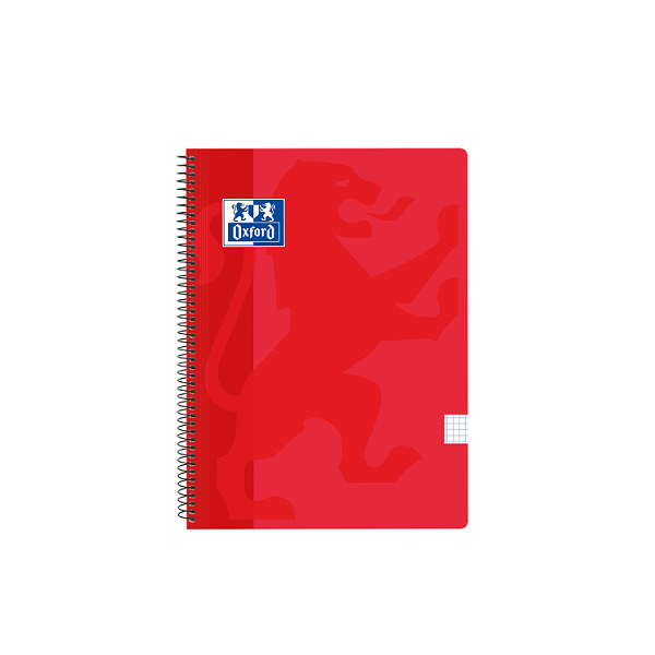 Cuaderno Oxford tapa plást. fº 80 h. 90 g. 4x4 Rojo