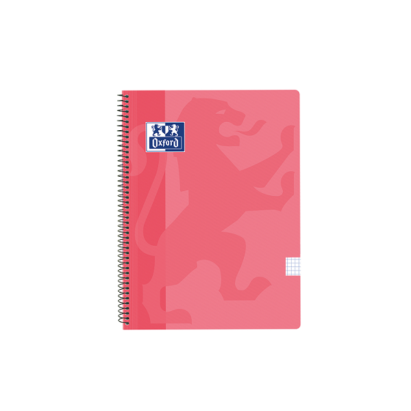 Cuaderno Oxford tapa plást. fº 80 h. 90 g. 4x4 Rosa