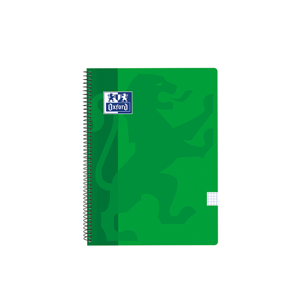 Cuaderno Oxford tapa plást. fº 80 h. 90 g. 4x4 Verde