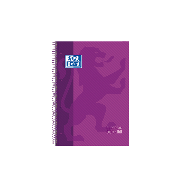Cuaderno Oxford tapa plást. fº 80 h. 90 g. 4x4 Violeta