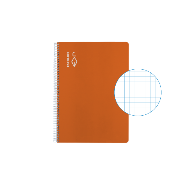 Cuaderno Escolofi 50 h. 4º cuadr. 4 margen Naranja