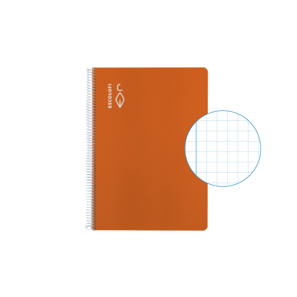 Cuaderno Escolofi 50 h. 4º cuadr. 5 margen Naranja