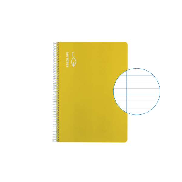 Cuaderno Escolofi 50 h. 4º horizontal margen Amarillo