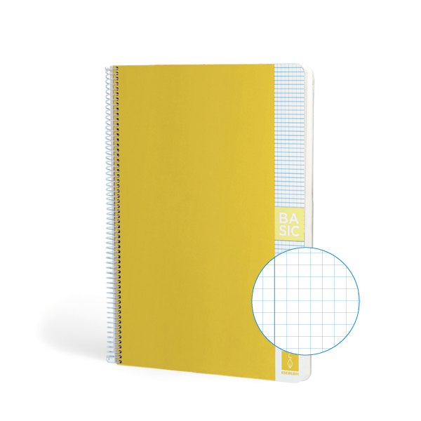 Cuaderno Escolofi Basic A4 80 h. 80 g. 4x4 Amarillo