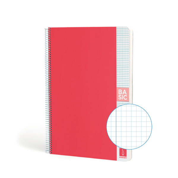 Cuaderno Escolofi Basic A4 80 h. 80 g. 4x4 Coral