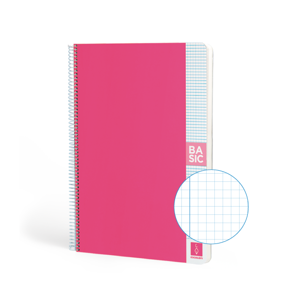 Cuaderno Escolofi Basic A4 80 h. 80 g. 4x4 Rosa