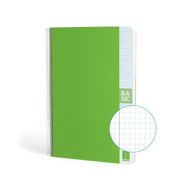 Cuaderno Escolofi Basic A4 80 h. 80 g. 4x4 Verde Claro