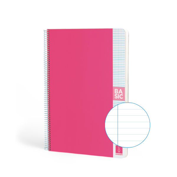 Cuaderno Escolofi Basic A4 80 h. 80 g. Horizontal Rosa