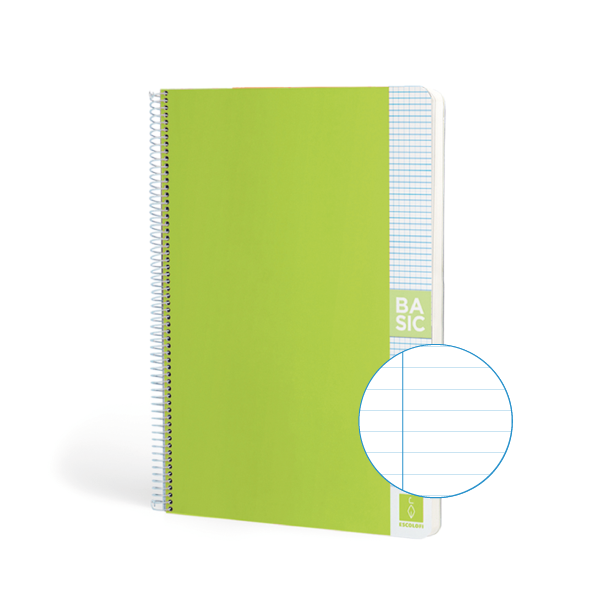 Cuaderno Escolofi Basic A4 80 h. 80 g. Horizontal Verde Claro