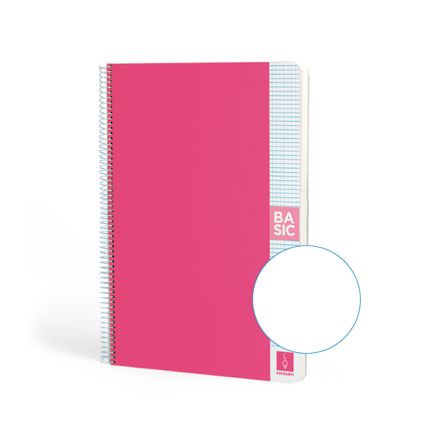 Cuaderno Escolofi Basic A4 80 h. 80 g. Liso Rosa