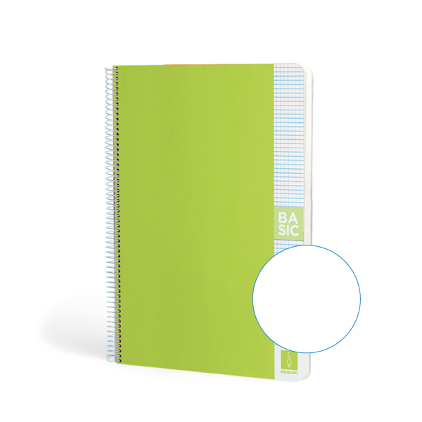 Cuaderno Escolofi Basic A4 80 h. 80 g. Liso Verde Claro