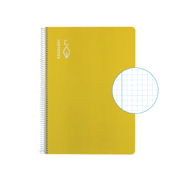 Cuaderno Escolofi fº 50 h. cuadrícula 4x4 margen Amarillo