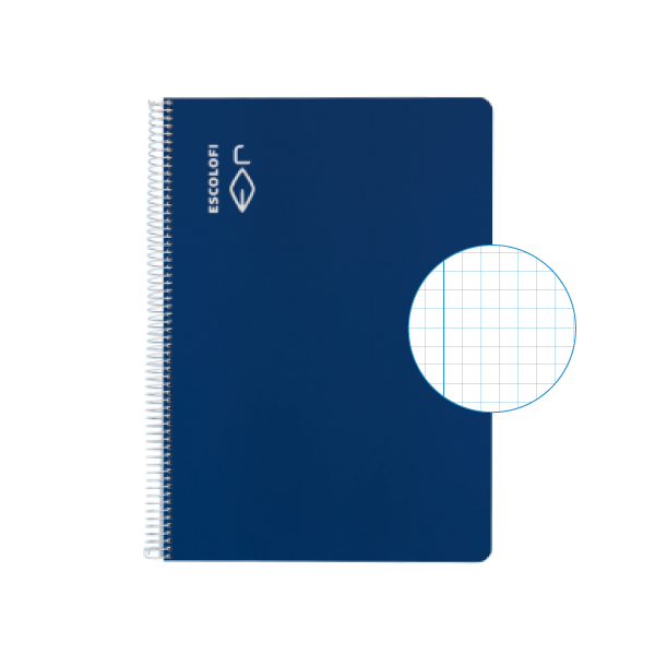 Cuaderno Escolofi fº 50 h. cuadrícula 4x4 margen Azul