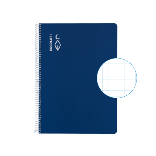Cuaderno Escolofi fº 50 h. cuadrícula 5x5 margen Azul