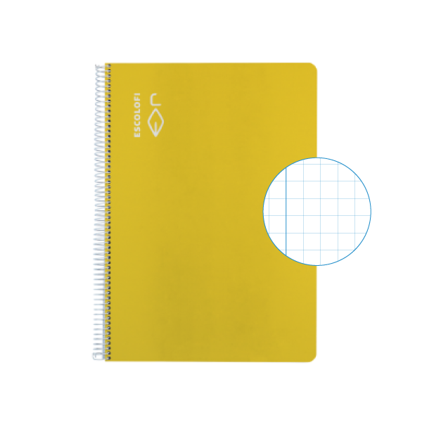 Cuaderno Escolofi fº 50 h. cuadrícula 6x6 margen Amarillo