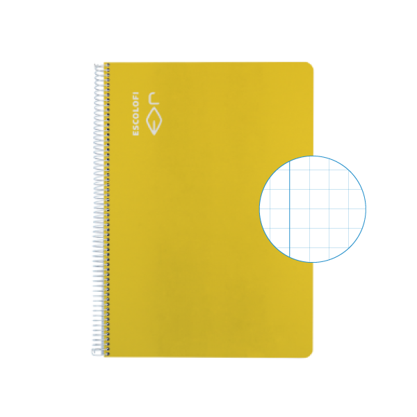 Cuaderno Escolofi fº 50 h. cuadrícula 8x8 margen Amarillo