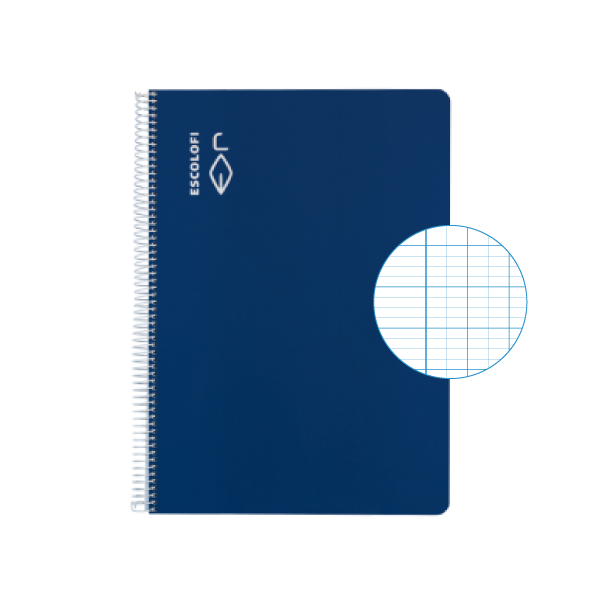 Cuaderno Escolofi fº 50 h. milim. 2x4x8 margen Azul