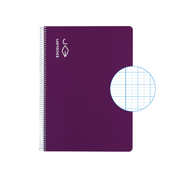 Cuaderno Escolofi fº 50 h. milim. 2x4x8 margen Violeta