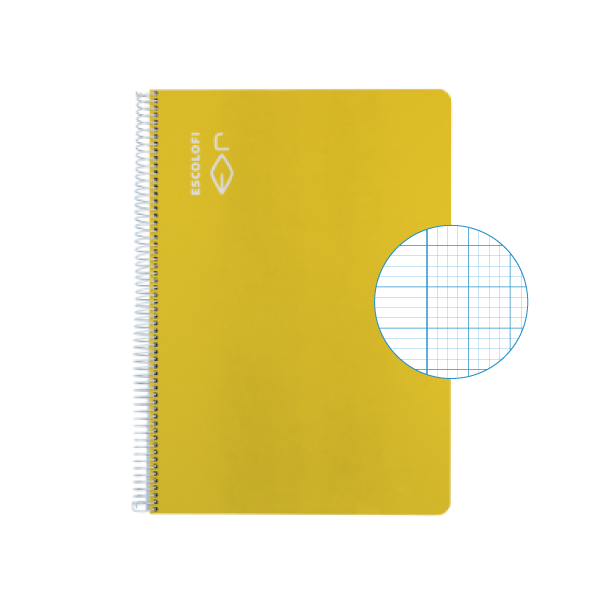 Cuaderno Escolofi fº 50 h. milim. 2x2x16 margen Amarillo