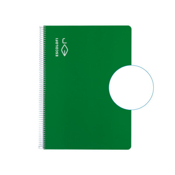 Cuaderno Escolofi fº 50 h. horizontal margen Verde